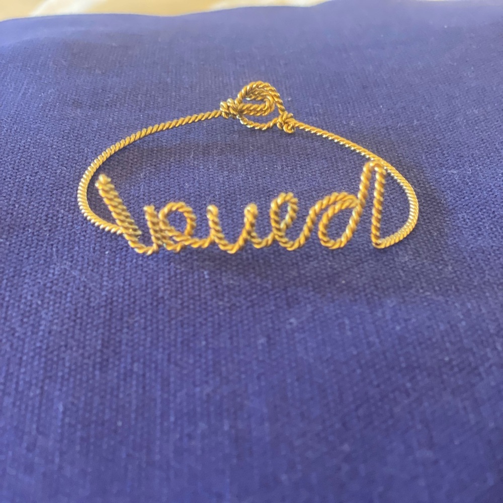 Anthropologie- Timeless Words Bracelet "Loved", Gold